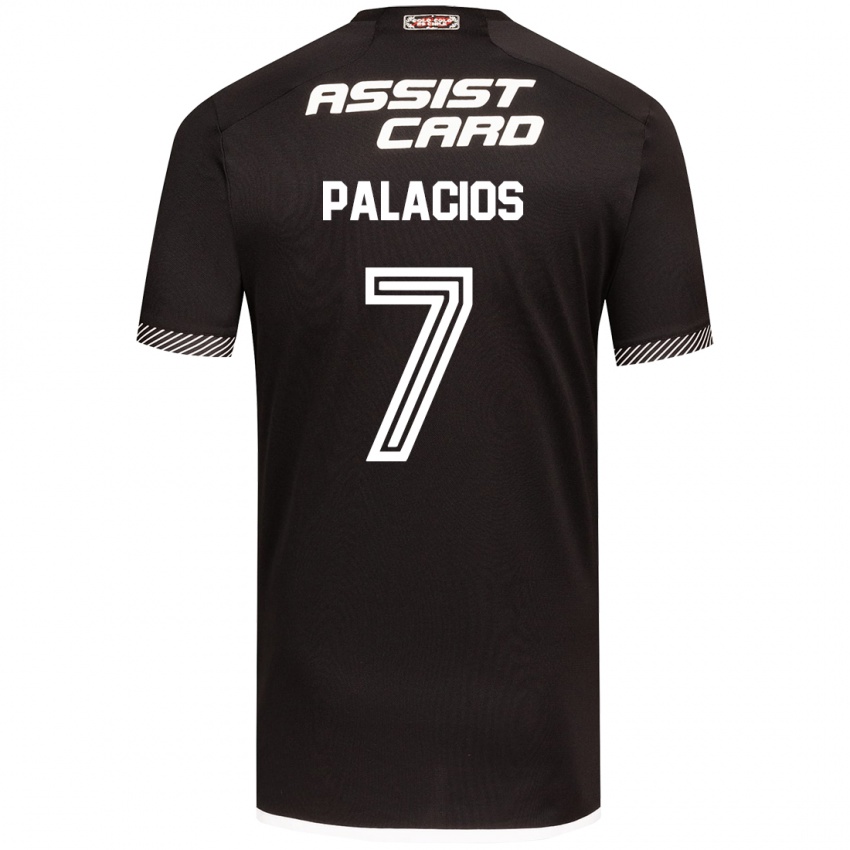 Niño Camiseta Carlos Palacios #7 Blanco Negro 2ª Equipación 2024/25 La Camisa Chile