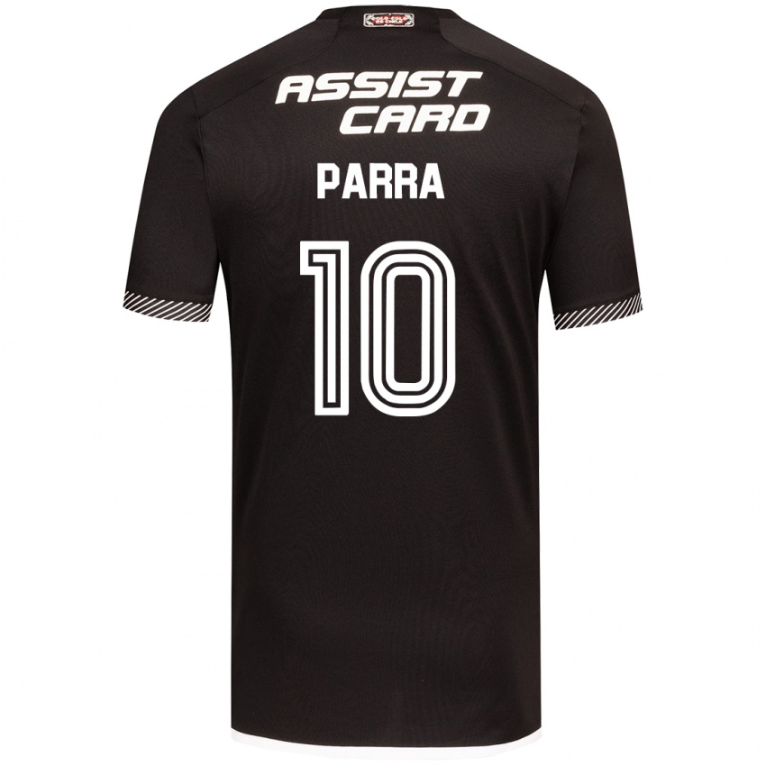 Niño Camiseta Pablo Parra #10 Blanco Negro 2ª Equipación 2024/25 La Camisa Chile