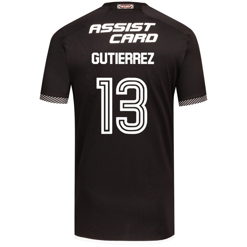 Niño Camiseta Bruno Gutiérrez #13 Blanco Negro 2ª Equipación 2024/25 La Camisa Chile