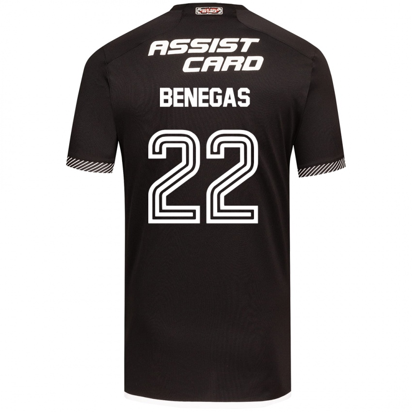 Niño Camiseta Leandro Benegas #22 Blanco Negro 2ª Equipación 2024/25 La Camisa Chile