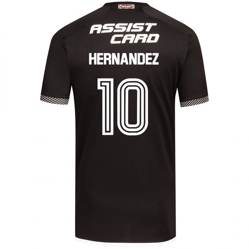 Niño Camiseta Leandro Hernández #10 Blanco Negro 2ª Equipación 2024/25 La Camisa Chile