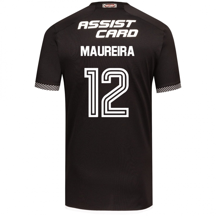 Niño Camiseta Gabriel Maureira #12 Blanco Negro 2ª Equipación 2024/25 La Camisa Chile