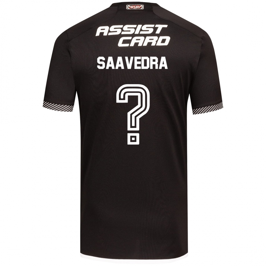 Niño Camiseta Danilo Saavedra #0 Blanco Negro 2ª Equipación 2024/25 La Camisa Chile