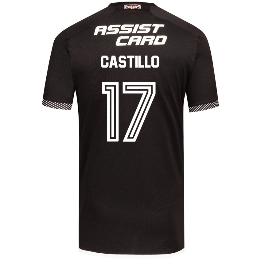 Niño Camiseta Fabián Castillo #17 Blanco Negro 2ª Equipación 2024/25 La Camisa Chile