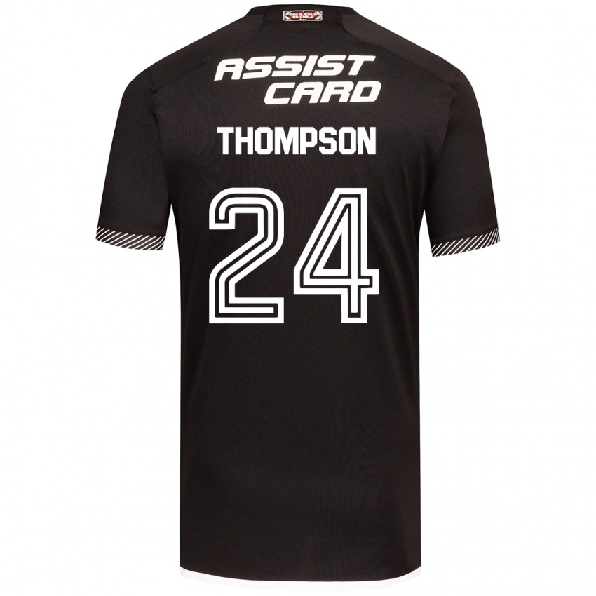 Niño Camiseta Jordhy Thompson #24 Blanco Negro 2ª Equipación 2024/25 La Camisa Chile