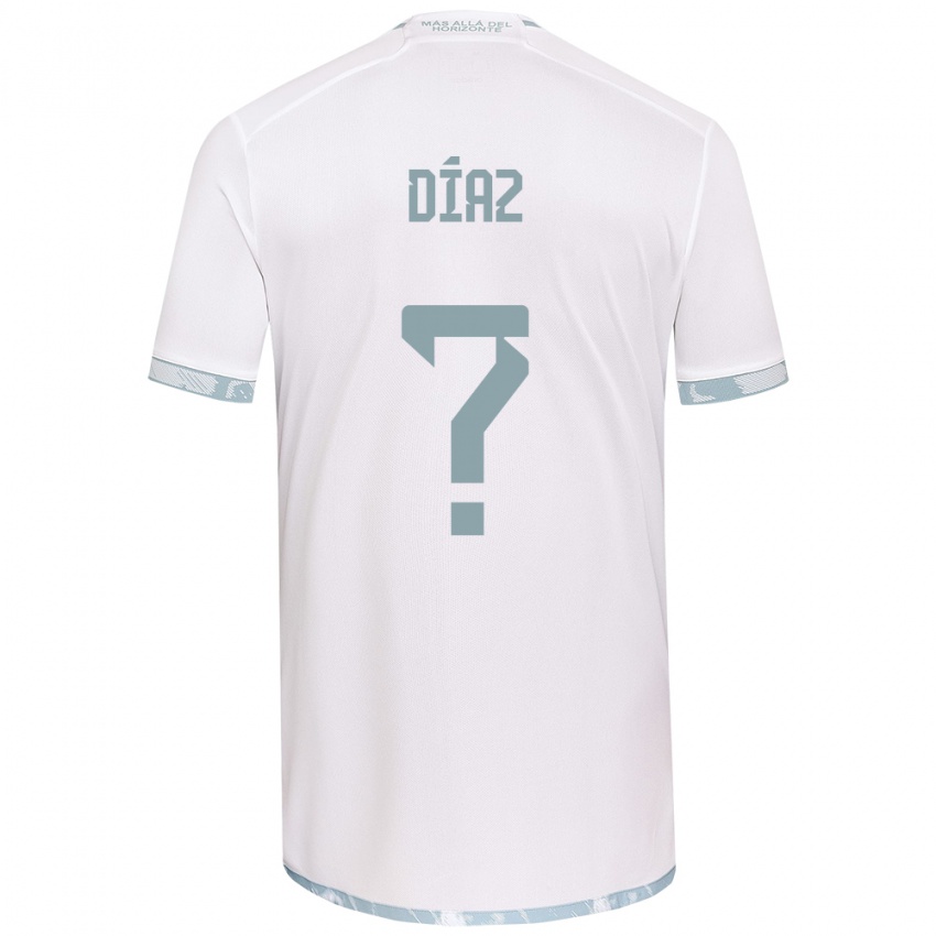 Niño Camiseta Antonio Díaz #0 Gris Blanco 2ª Equipación 2024/25 La Camisa Chile