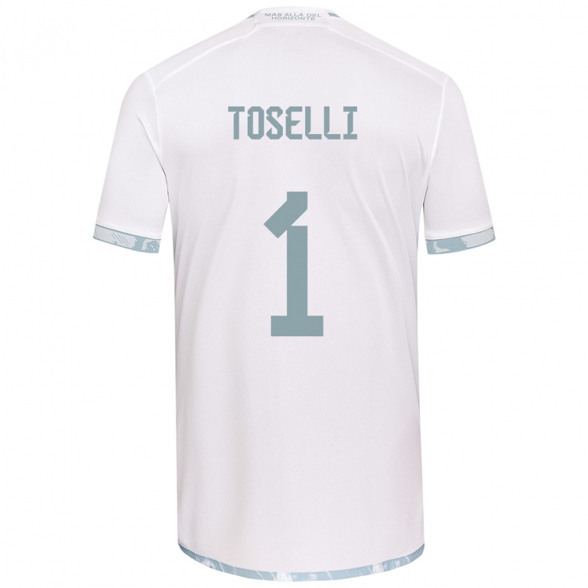 Niño Camiseta Cristopher Toselli #1 Gris Blanco 2ª Equipación 2024/25 La Camisa Chile