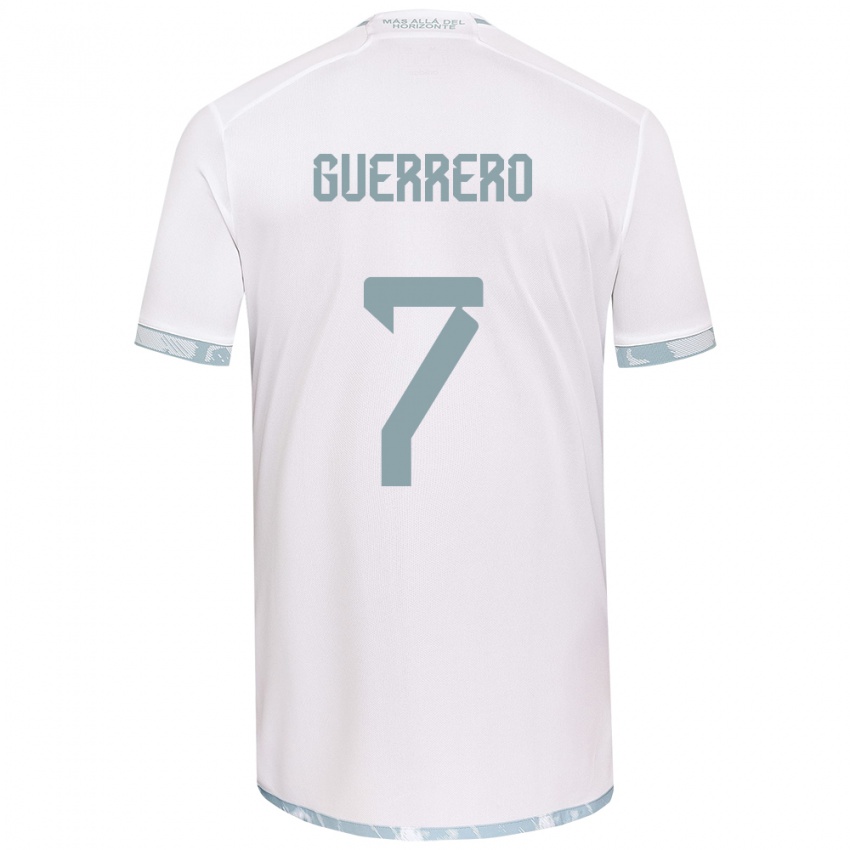 Niño Camiseta Maximiliano Guerrero #7 Gris Blanco 2ª Equipación 2024/25 La Camisa Chile