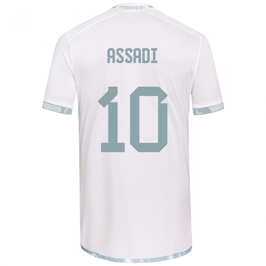 Niño Camiseta Lucas Assadi #10 Gris Blanco 2ª Equipación 2024/25 La Camisa Chile