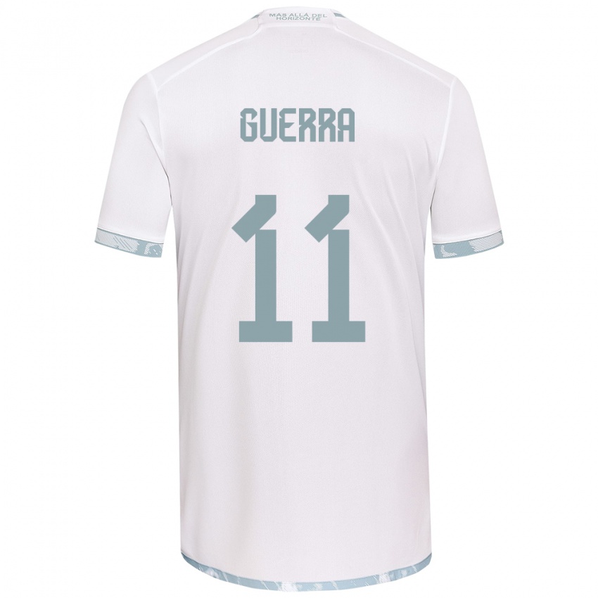 Niño Camiseta Nicolás Guerra #11 Gris Blanco 2ª Equipación 2024/25 La Camisa Chile