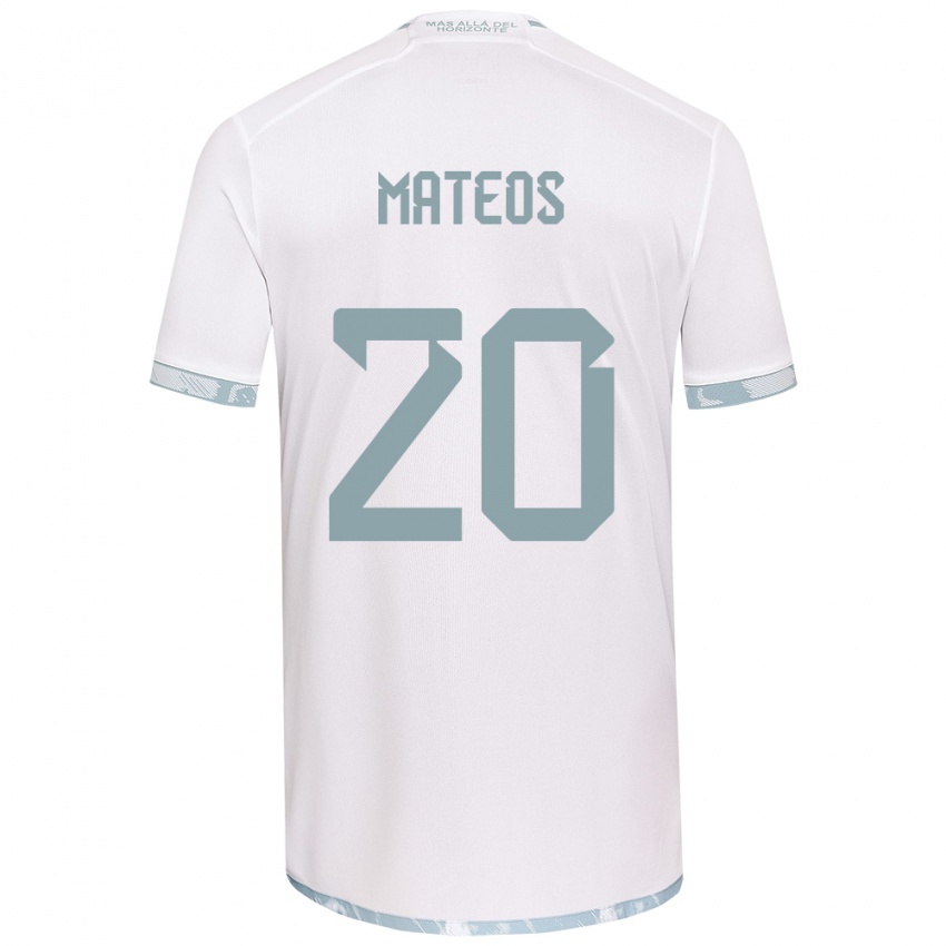 Niño Camiseta Federico Mateos #20 Gris Blanco 2ª Equipación 2024/25 La Camisa Chile