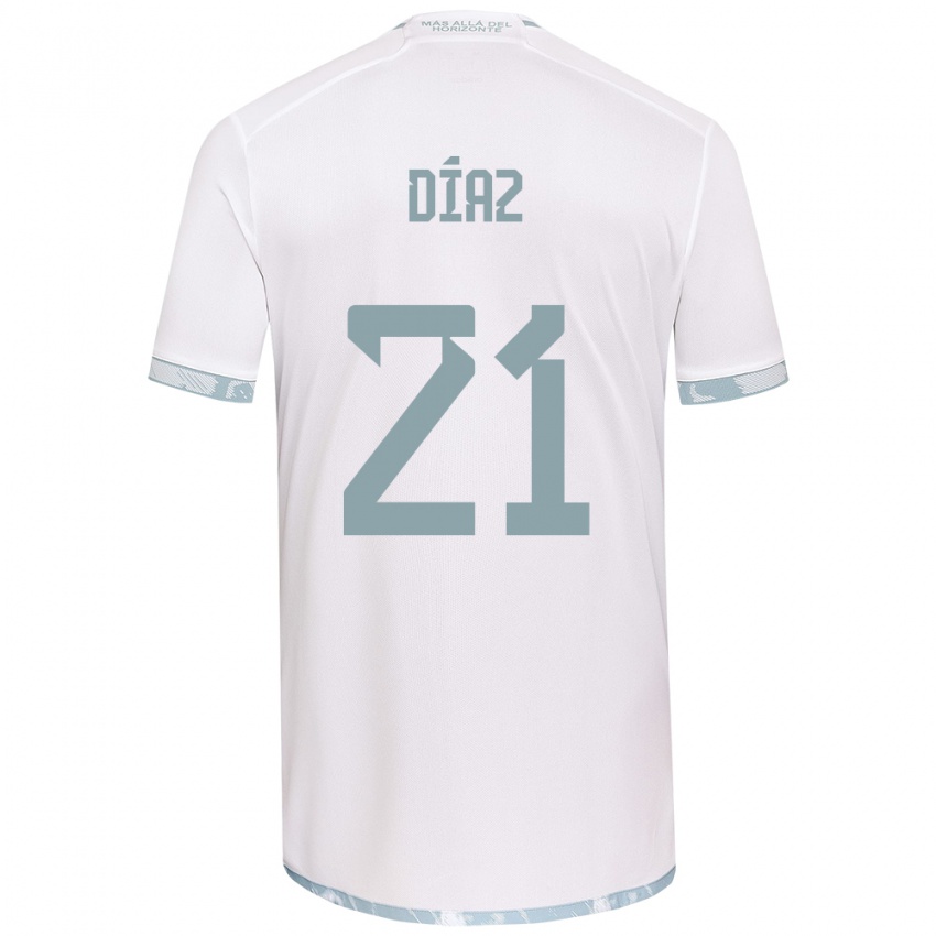 Niño Camiseta Marcelo Díaz #21 Gris Blanco 2ª Equipación 2024/25 La Camisa Chile