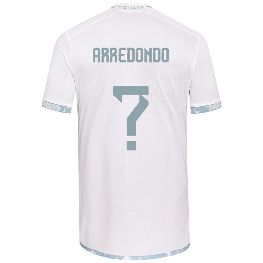 Niño Camiseta Milovan Arredondo #0 Gris Blanco 2ª Equipación 2024/25 La Camisa Chile