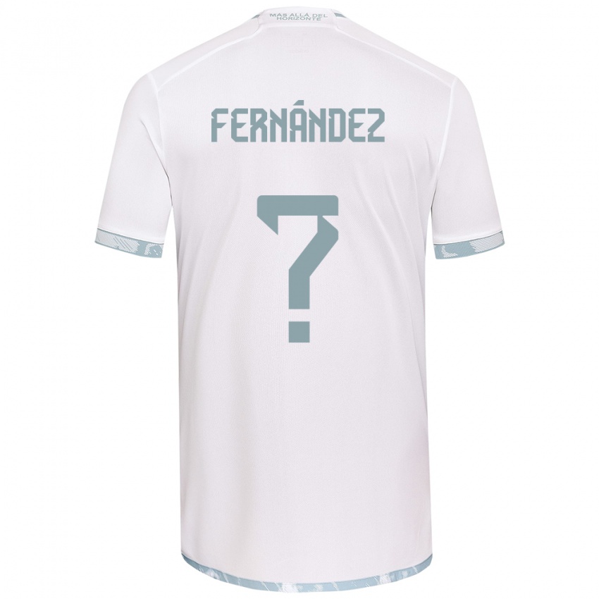 Niño Camiseta Joaquín Fernández #0 Gris Blanco 2ª Equipación 2024/25 La Camisa Chile