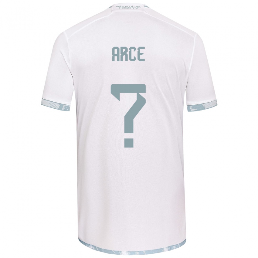 Niño Camiseta Agustín Arce #0 Gris Blanco 2ª Equipación 2024/25 La Camisa Chile