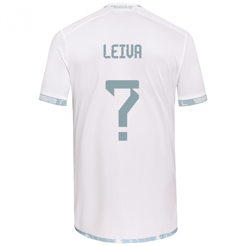 Niño Camiseta Sergio Leiva #0 Gris Blanco 2ª Equipación 2024/25 La Camisa Chile