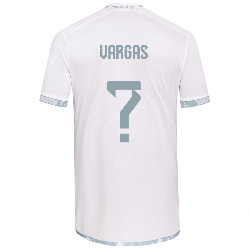 Niño Camiseta Diego Vargas #0 Gris Blanco 2ª Equipación 2024/25 La Camisa Chile