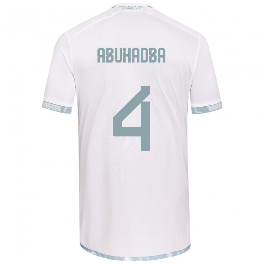 Niño Camiseta Zacarías Abuhadba #4 Gris Blanco 2ª Equipación 2024/25 La Camisa Chile