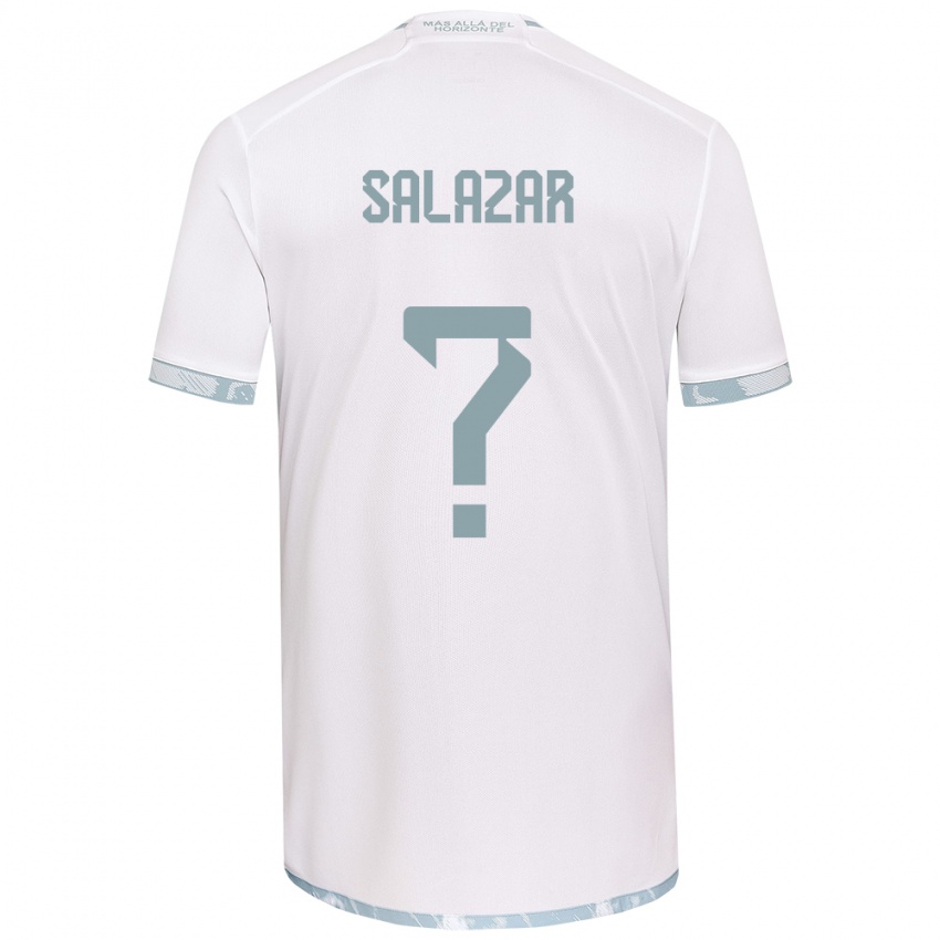 Niño Camiseta Yahir Salazar #0 Gris Blanco 2ª Equipación 2024/25 La Camisa Chile