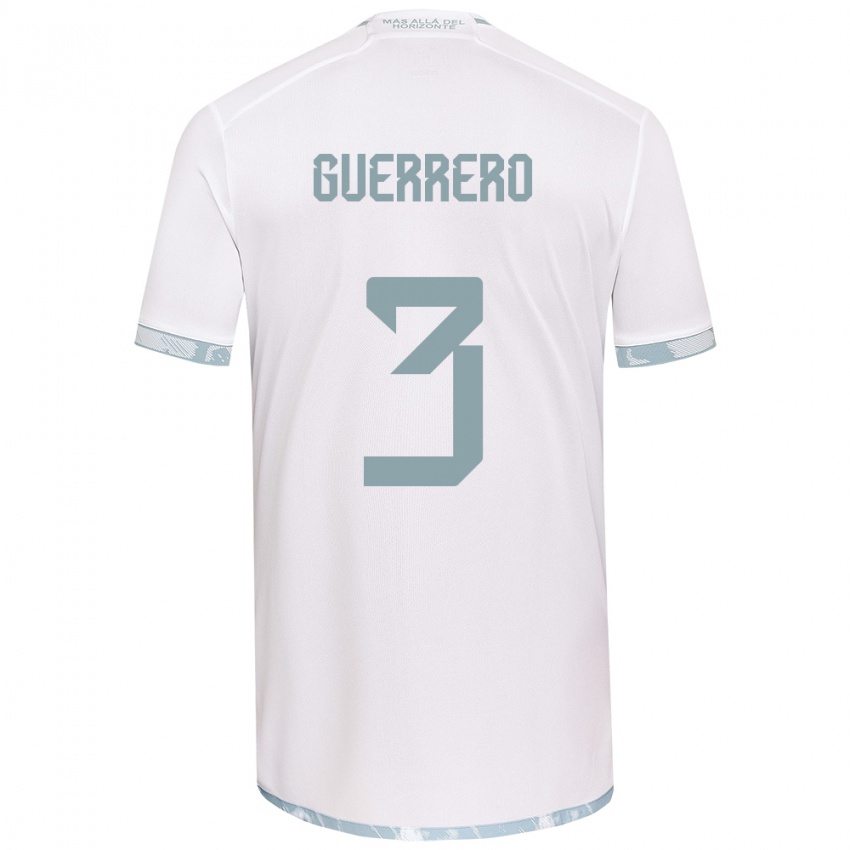 Niño Camiseta Carla Guerrero #3 Gris Blanco 2ª Equipación 2024/25 La Camisa Chile