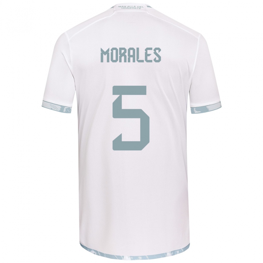 Niño Camiseta Mariana Morales #5 Gris Blanco 2ª Equipación 2024/25 La Camisa Chile