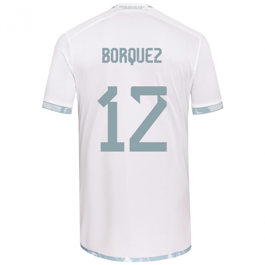 Niño Camiseta Gabriela Bórquez #12 Gris Blanco 2ª Equipación 2024/25 La Camisa Chile