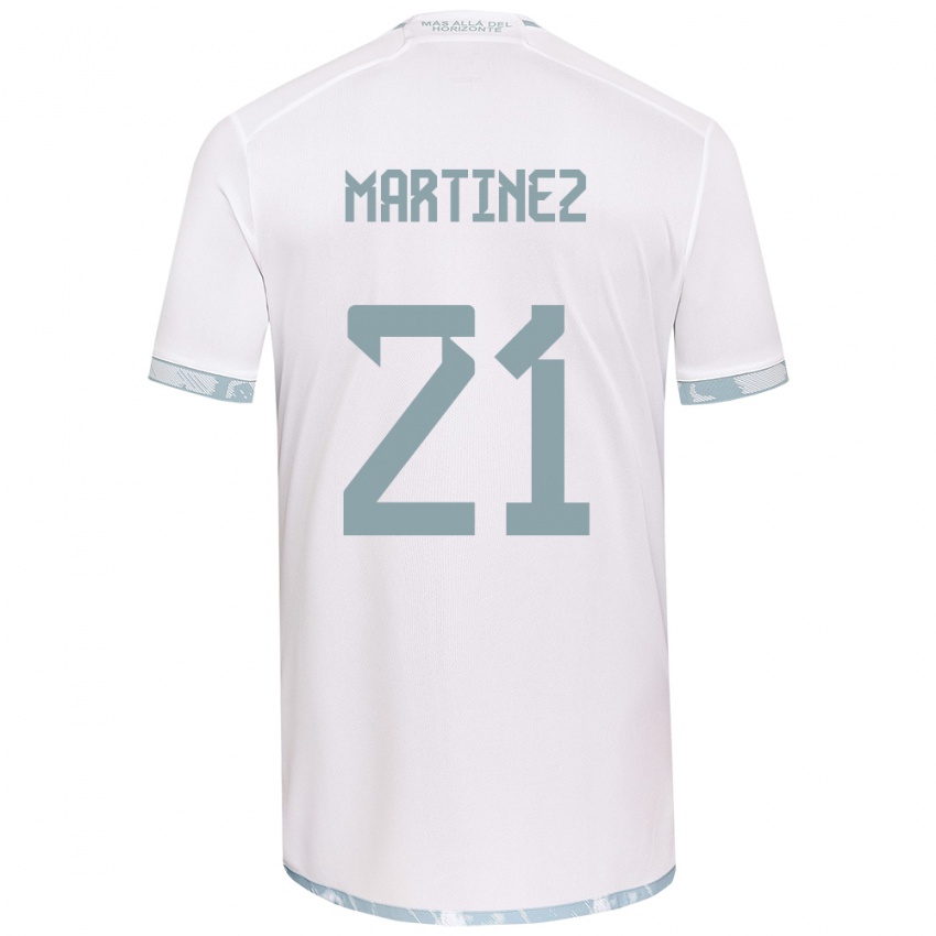 Niño Camiseta Maria Martínez #21 Gris Blanco 2ª Equipación 2024/25 La Camisa Chile