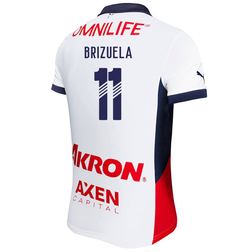 Niño Camiseta Isaác Brizuela #11 Blanco Rojo Azul 2ª Equipación 2024/25 La Camisa Chile