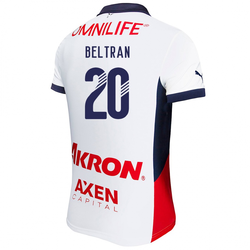 Niño Camiseta Fernando Beltrán #20 Blanco Rojo Azul 2ª Equipación 2024/25 La Camisa Chile