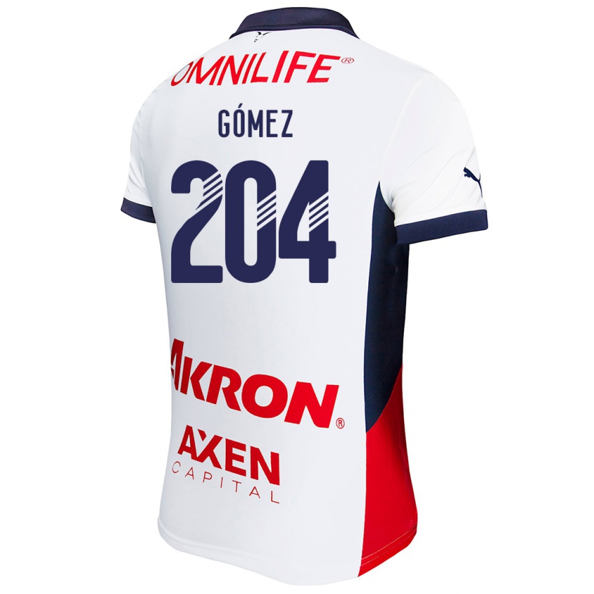 Niño Camiseta Luis Gómez #204 Blanco Rojo Azul 2ª Equipación 2024/25 La Camisa Chile