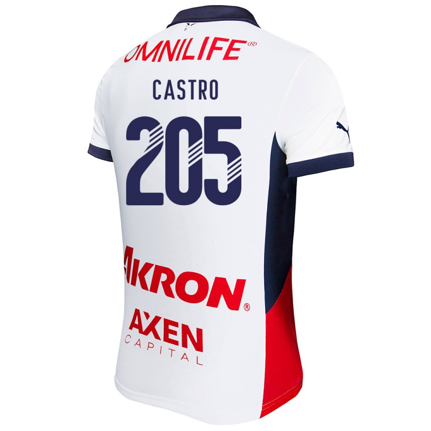 Niño Camiseta Ariel Castro #205 Blanco Rojo Azul 2ª Equipación 2024/25 La Camisa Chile