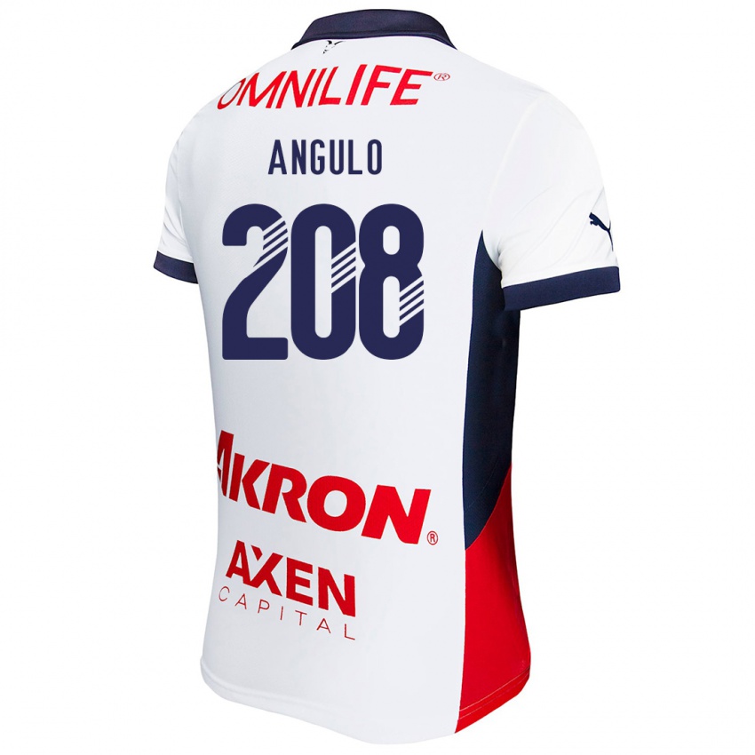 Niño Camiseta Ismael Angulo #208 Blanco Rojo Azul 2ª Equipación 2024/25 La Camisa Chile