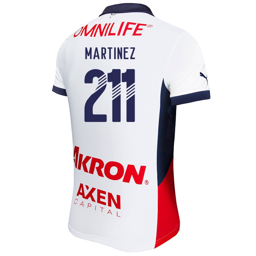 Niño Camiseta Diego Martínez #211 Blanco Rojo Azul 2ª Equipación 2024/25 La Camisa Chile