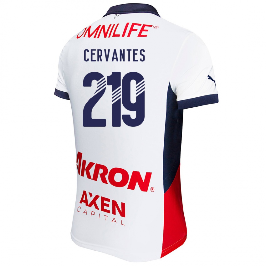 Niño Camiseta Daniel Cervantes #219 Blanco Rojo Azul 2ª Equipación 2024/25 La Camisa Chile