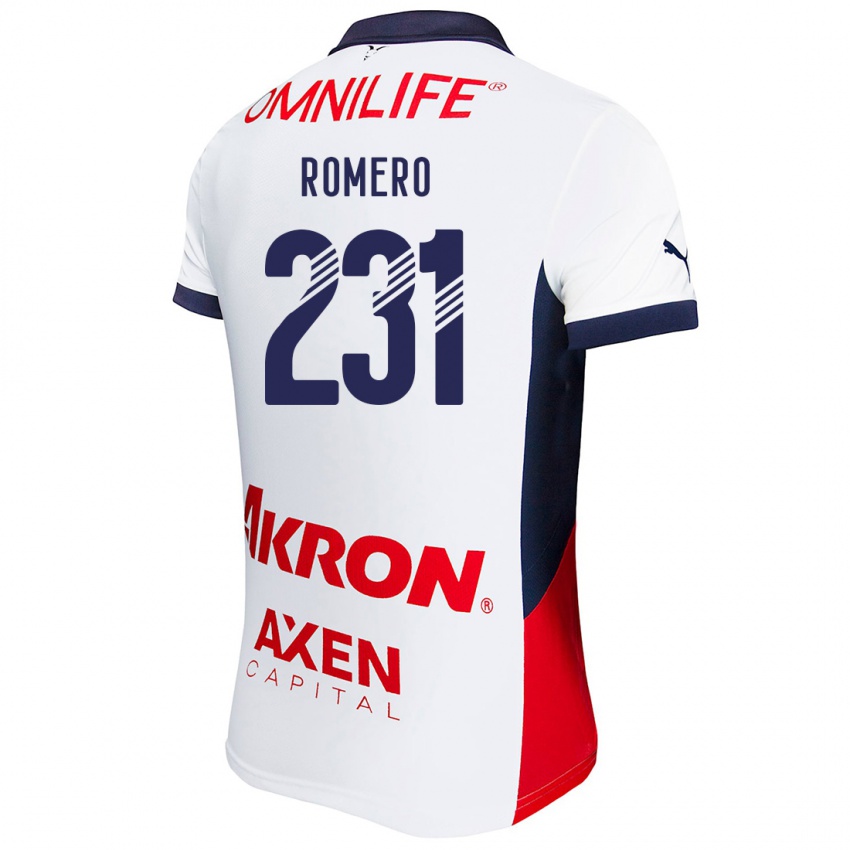 Niño Camiseta Ángel Romero #231 Blanco Rojo Azul 2ª Equipación 2024/25 La Camisa Chile