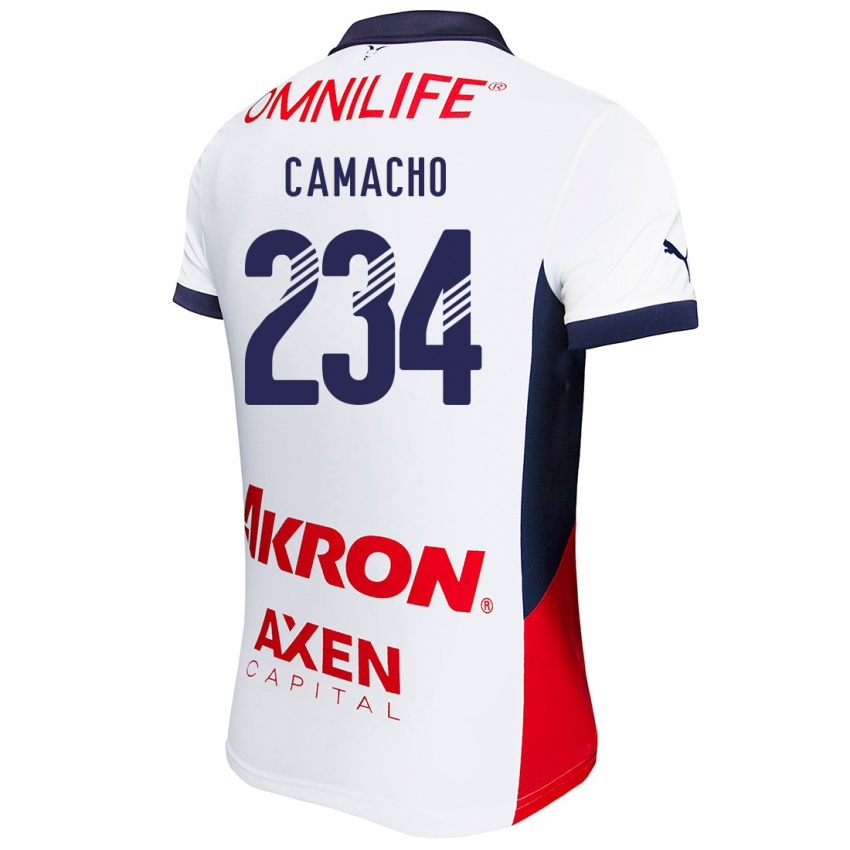 Niño Camiseta Xandor Camacho #234 Blanco Rojo Azul 2ª Equipación 2024/25 La Camisa Chile