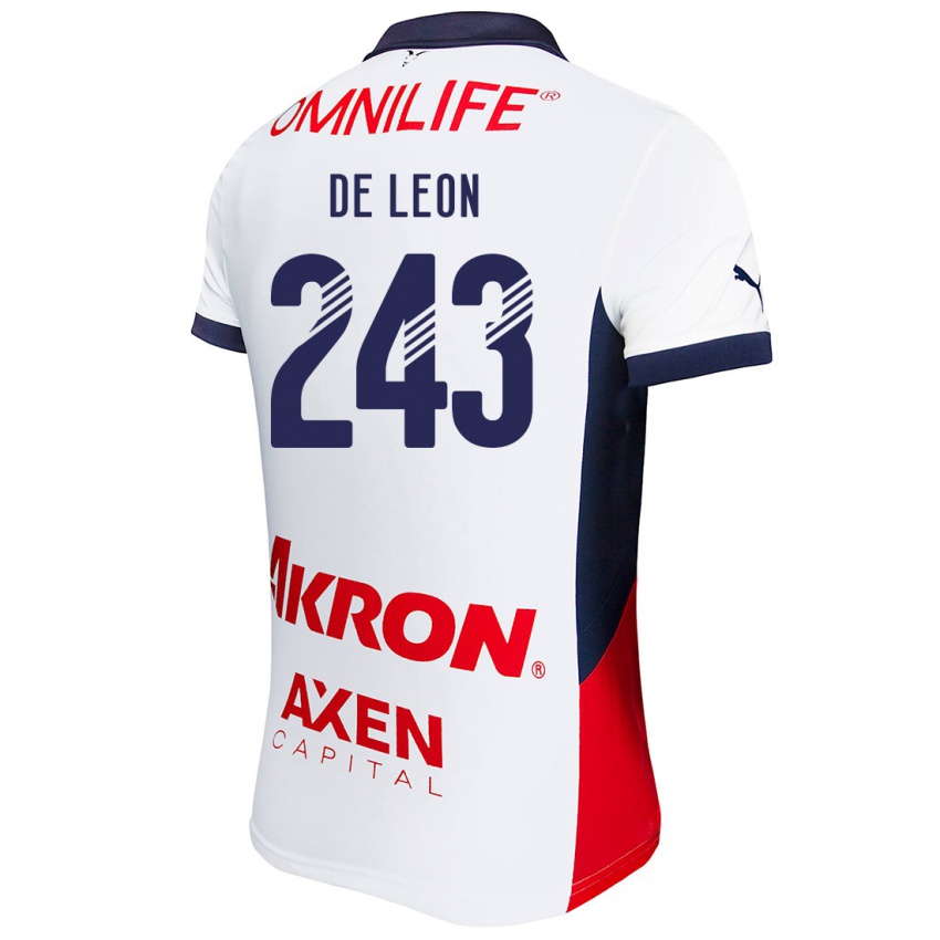 Niño Camiseta Jared De León #243 Blanco Rojo Azul 2ª Equipación 2024/25 La Camisa Chile