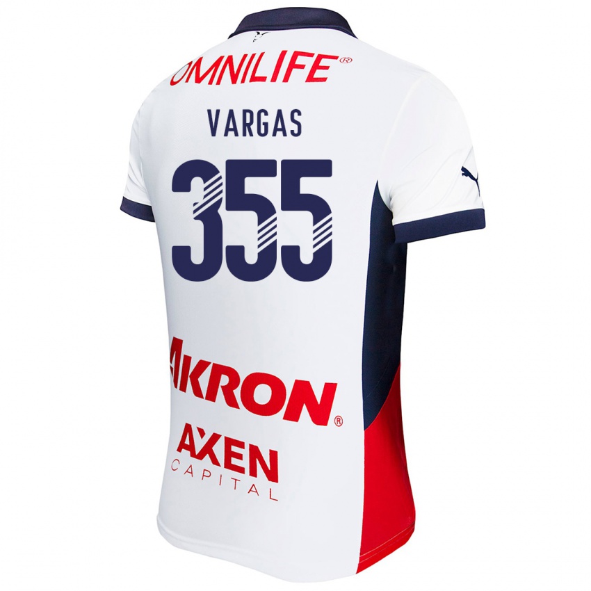 Niño Camiseta Edgar Vargas #355 Blanco Rojo Azul 2ª Equipación 2024/25 La Camisa Chile