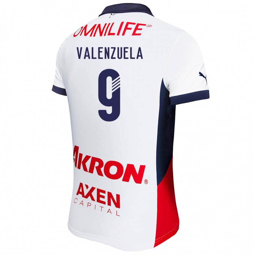 Niño Camiseta Gabriela Valenzuela #9 Blanco Rojo Azul 2ª Equipación 2024/25 La Camisa Chile