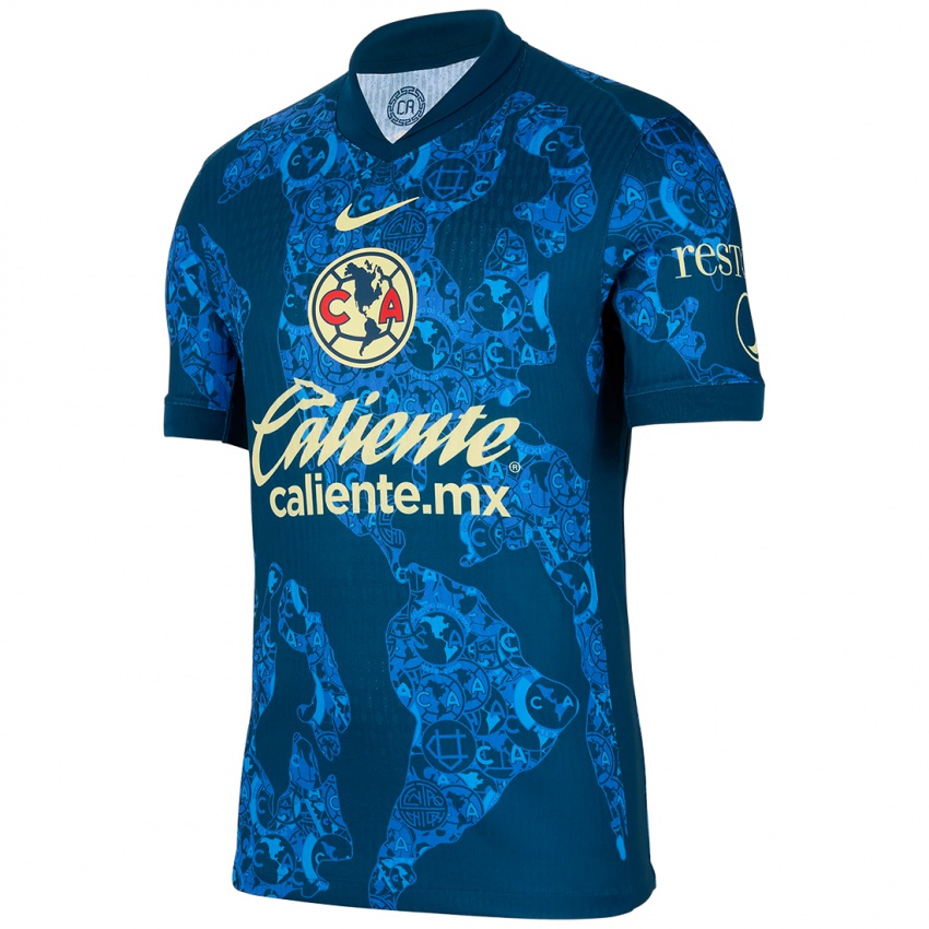 Niño Camiseta Érick Sánchez #28 Azul Amarillo 2ª Equipación 2024/25 La Camisa Chile