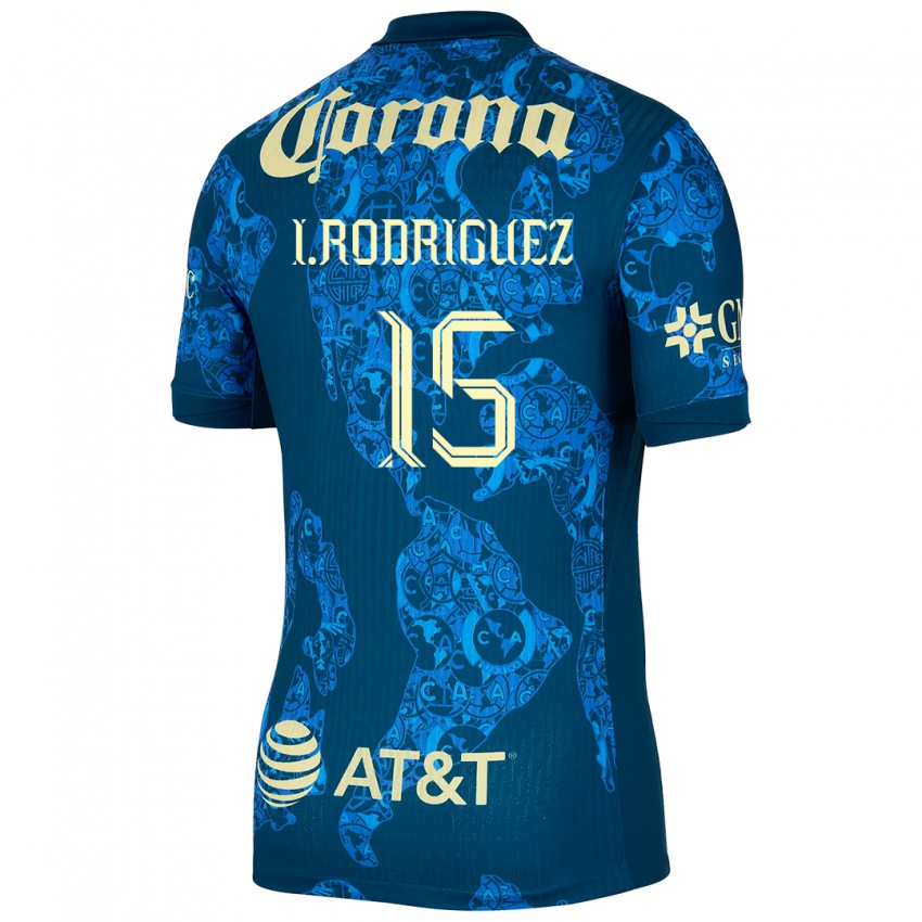 Niño Camiseta Iván Rodríguez #15 Azul Amarillo 2ª Equipación 2024/25 La Camisa Chile