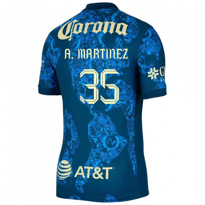 Niño Camiseta Arturo Martínez #35 Azul Amarillo 2ª Equipación 2024/25 La Camisa Chile