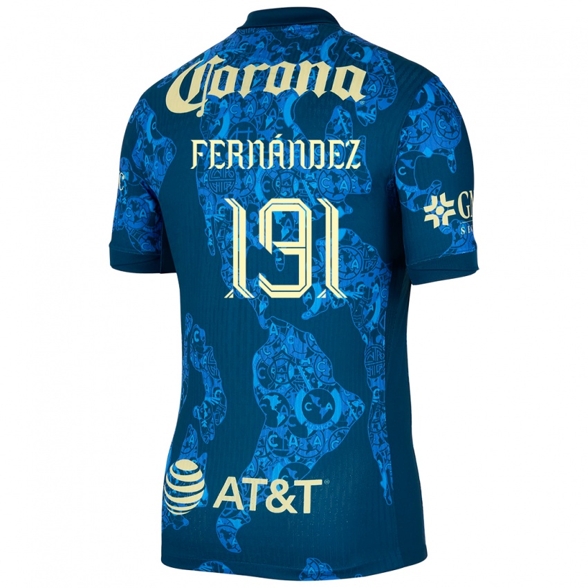 Niño Camiseta Adrián Fernández #191 Azul Amarillo 2ª Equipación 2024/25 La Camisa Chile