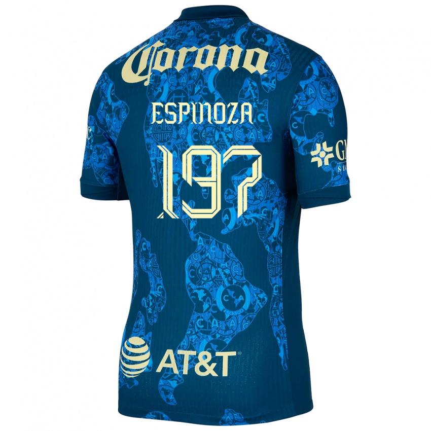 Niño Camiseta Dagoberto Espinoza #197 Azul Amarillo 2ª Equipación 2024/25 La Camisa Chile