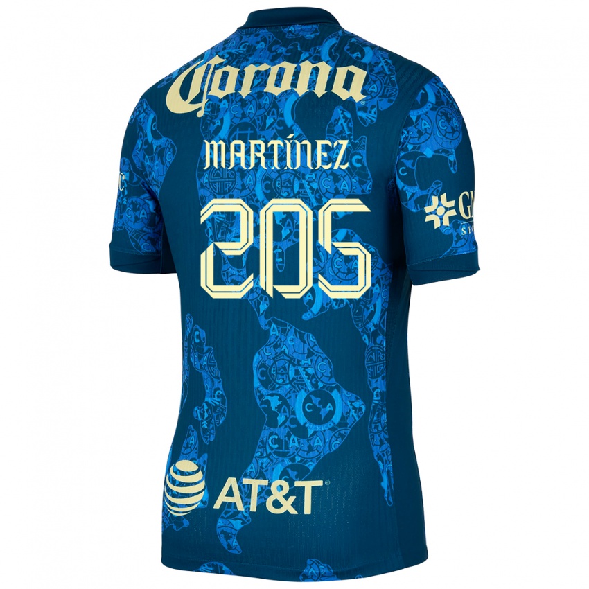 Niño Camiseta Sebastián Martínez #205 Azul Amarillo 2ª Equipación 2024/25 La Camisa Chile