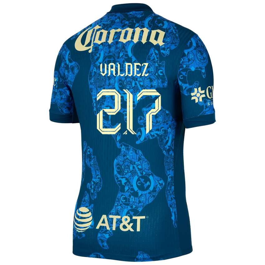 Niño Camiseta Víctor Valdez #217 Azul Amarillo 2ª Equipación 2024/25 La Camisa Chile