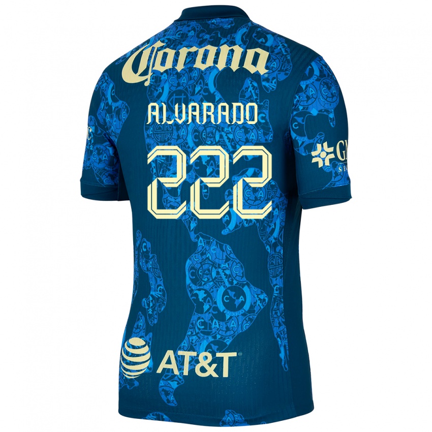 Niño Camiseta Daniel Alvarado #222 Azul Amarillo 2ª Equipación 2024/25 La Camisa Chile