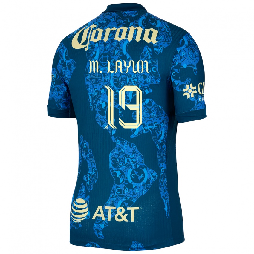 Niño Camiseta Miguel Layun #19 Azul Amarillo 2ª Equipación 2024/25 La Camisa Chile