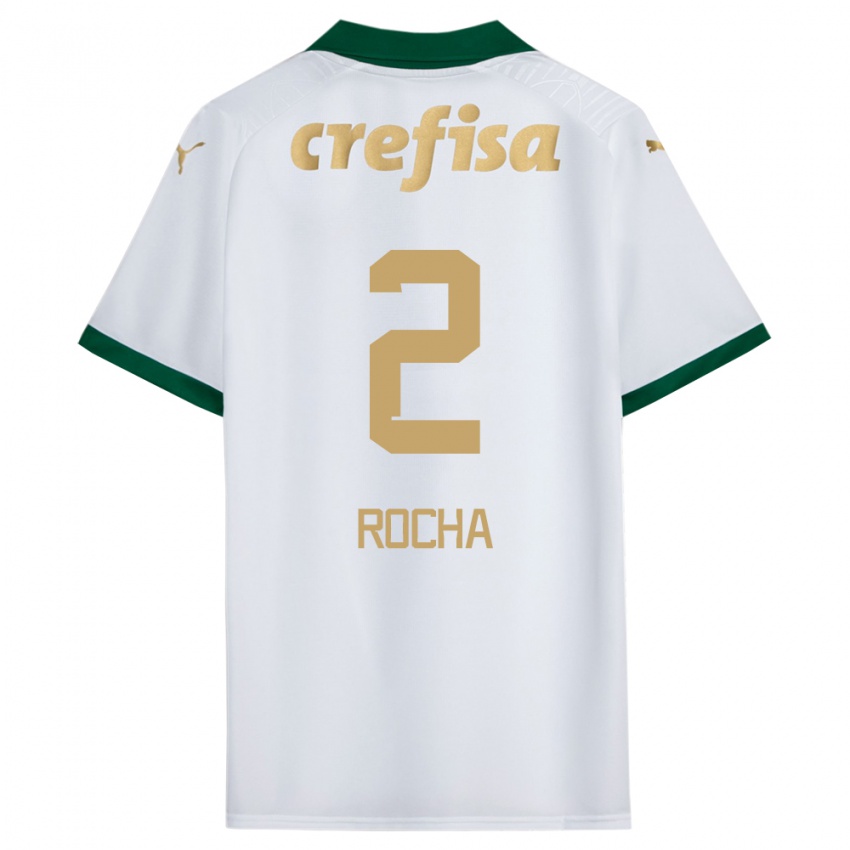 Niño Camiseta Marcos Rocha #2 Blanco Verde 2ª Equipación 2024/25 La Camisa Chile