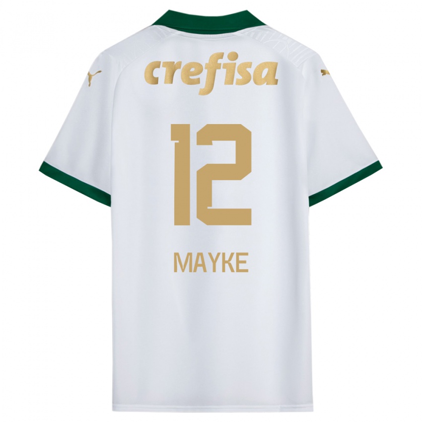 Niño Camiseta Mayke #12 Blanco Verde 2ª Equipación 2024/25 La Camisa Chile